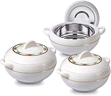 Tmvel Ambient Insulated Casserole Hot Pot Set: Keep Food Warm for Hours - 3 Pieces (1.6L, 2.5L, 3.5L)